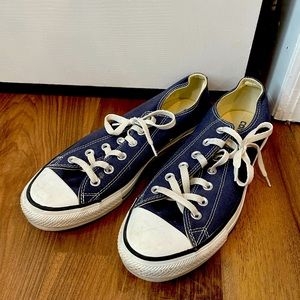 Navy Blue Low Top Converse